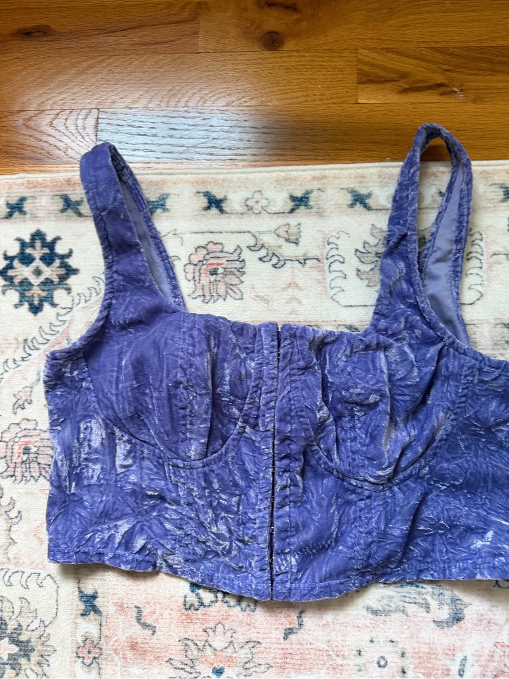 wild fable Purple Textured Cropped Bustier Top